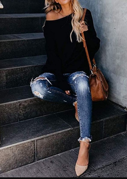 Cozy Off Shoulder Knit Top - Picture 4 of 5